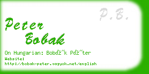 peter bobak business card